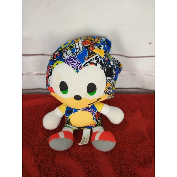 Sega 60th Anniversary Sonic The Hedgehog Sticker Bomb Toy Factory Mini Plush 7" - Picture 1 of 6